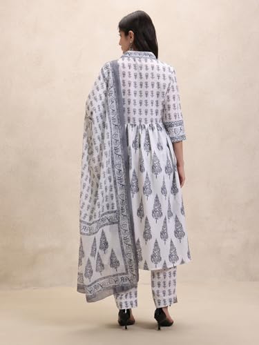 Image of Leriya Fashion Women's Rayon Printed Anarkali Kurta and Pant with Dupatta Set | 3-Piece Printed Anarkali Kurti Set | Ethnic Festive & Office Wear Suit for Women | Elegant Suit Set for Woman