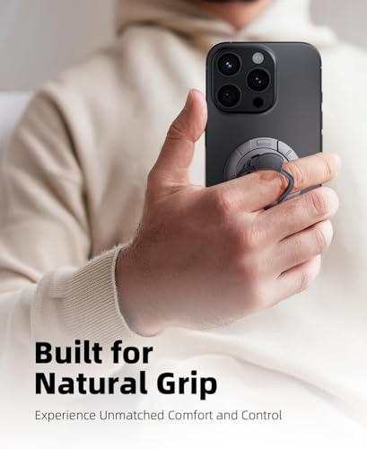 Image of MOROFY 3 in 1 Magnetic Finger Ring Holder with Double-Sided Magnet, Phone Grip Stand, Fidget Toy Design, 360 Rotation, Magnetic Phone Stand Compatible with iPhone 17 /16 /15 /14 /13 /12 Series (Black)