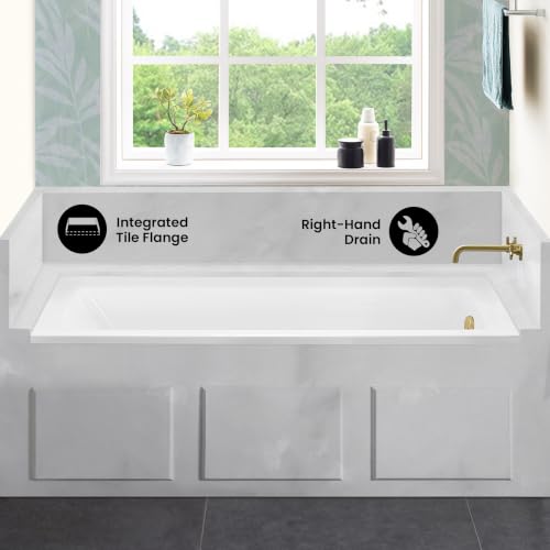 Image of Swiss Madison Voltaire 66 inch x 32 inch Right-Hand Drain Alcove Bathtub