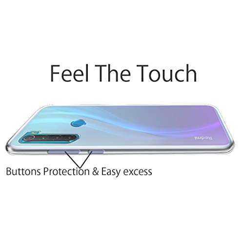 Image of Fashionury Crystal Clear Case for Redmi Note 8 | Yellowing Resistance | Transparent TPU Silicone | Raised Camera Lips | Slim Transparent Cover