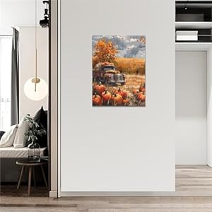 Fall Decor Wall Art Farmhouse Autumn Pumpkins Pictures Wall Decor Country Autumn Leaves Red Truck Canvas Painting Print Modern Home Decorations Artwork for Bathroom Bedroom Living Room Kitchen 12"x16" Fall Decor Wall Art Farmhouse Autumn Pumpkins Pictures Wall Decor Country Autumn Leaves Red Truck Canvas Painting Print Modern Home Decorations Artwork for Bathroom Bedroom Living Room Kitchen 12×16
