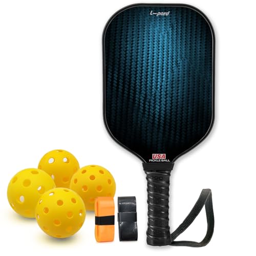 Pickleball Paddles,Fiberglass Surface Pickleball Set with 2 Pickleball Rackets and 4 Pickleballs, Pickleball Paddle Set and Pickle Ball Set for Men, Women, Kids, Adults (Black King Kong)
