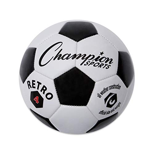 Image of Champion Sports Retro Ball (Black /White, Size 4)