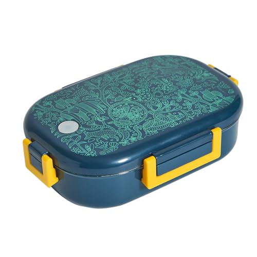 Image of Chumbak Sundarbans Gondh Insulated Stainless Steel Lunch Box 650 ml with Two compartments| Easy to Carry | Leak Proof | Durable | Tiffin for Kids