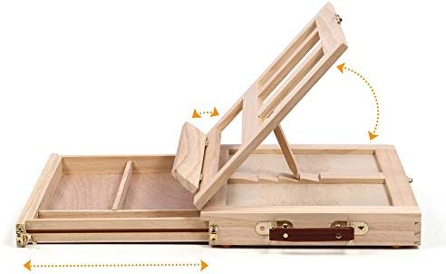 Tabletop Easel Art Set Painting Kit,19 Pieces Acrylic Painting Supplies Kit, Adjustable Wood Desk Easel Stand with Storage Drawer, Easel for Senior Pine Wooden Painting Canvases