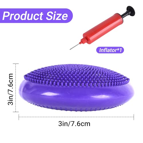 Dog Balance Disc 14\", Dog Balance Equipment with Cushion and Pump, Pet Training Platform for Pet Rehabilitation Training, Strength Train Stability, Suitable for Small Medium-Sized Pets (Purple, 14 in)