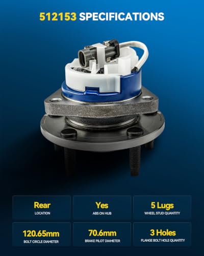 Image of PHILTOP 512153 2 x Rear Wheel Bearing Hub Assembly for Chevy Corvette