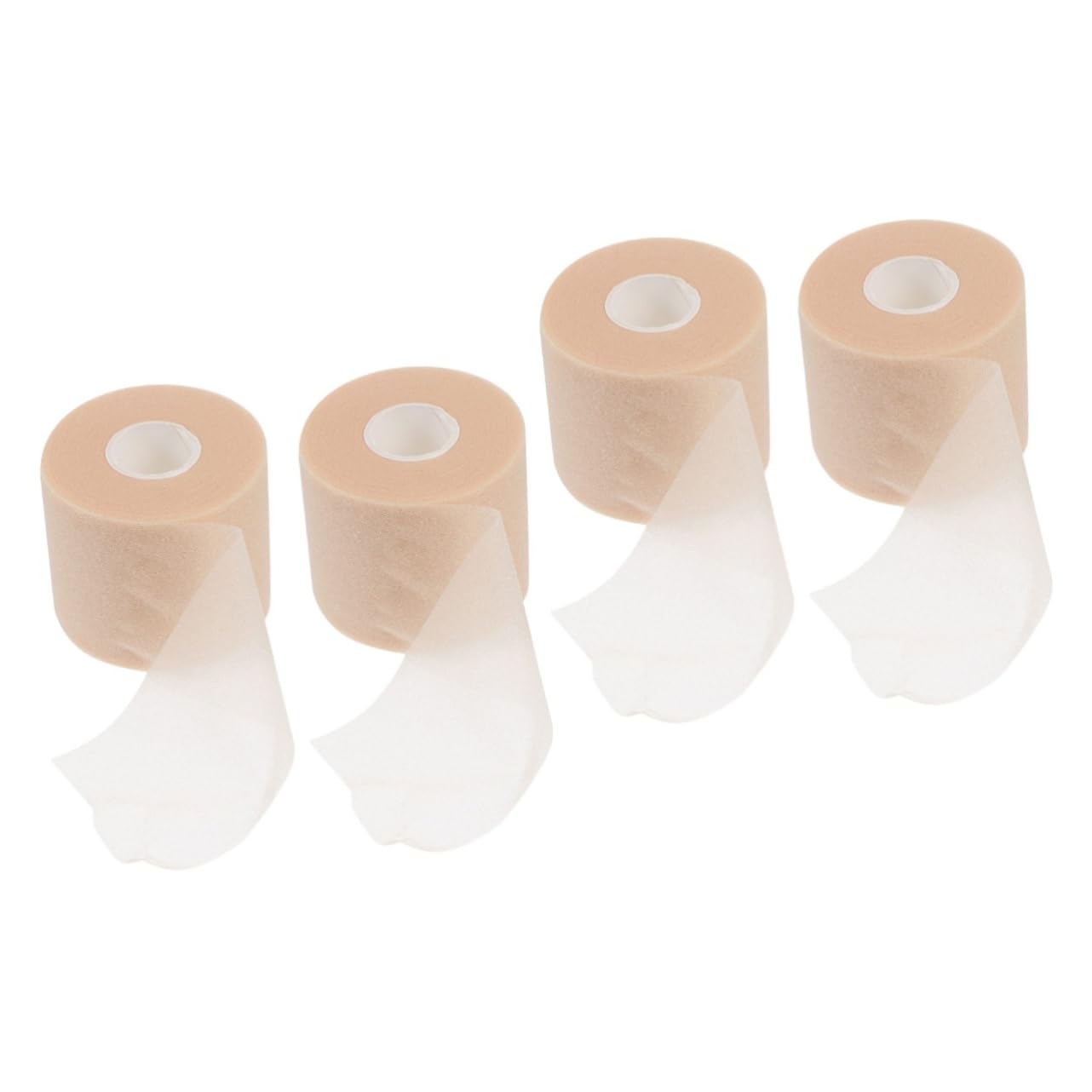 Gogogmee 4 Rolls Sports Foam Grip Tape Prewrap Athletic Tape Breathable Tape Ankle Sprains Tape Soccer Tape Self- Adherent Tape Sponge Khaki