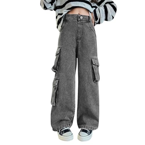 Girls Jeans Elastic Wasit Wide Leg Pants Kids Jeans 5-16 Years