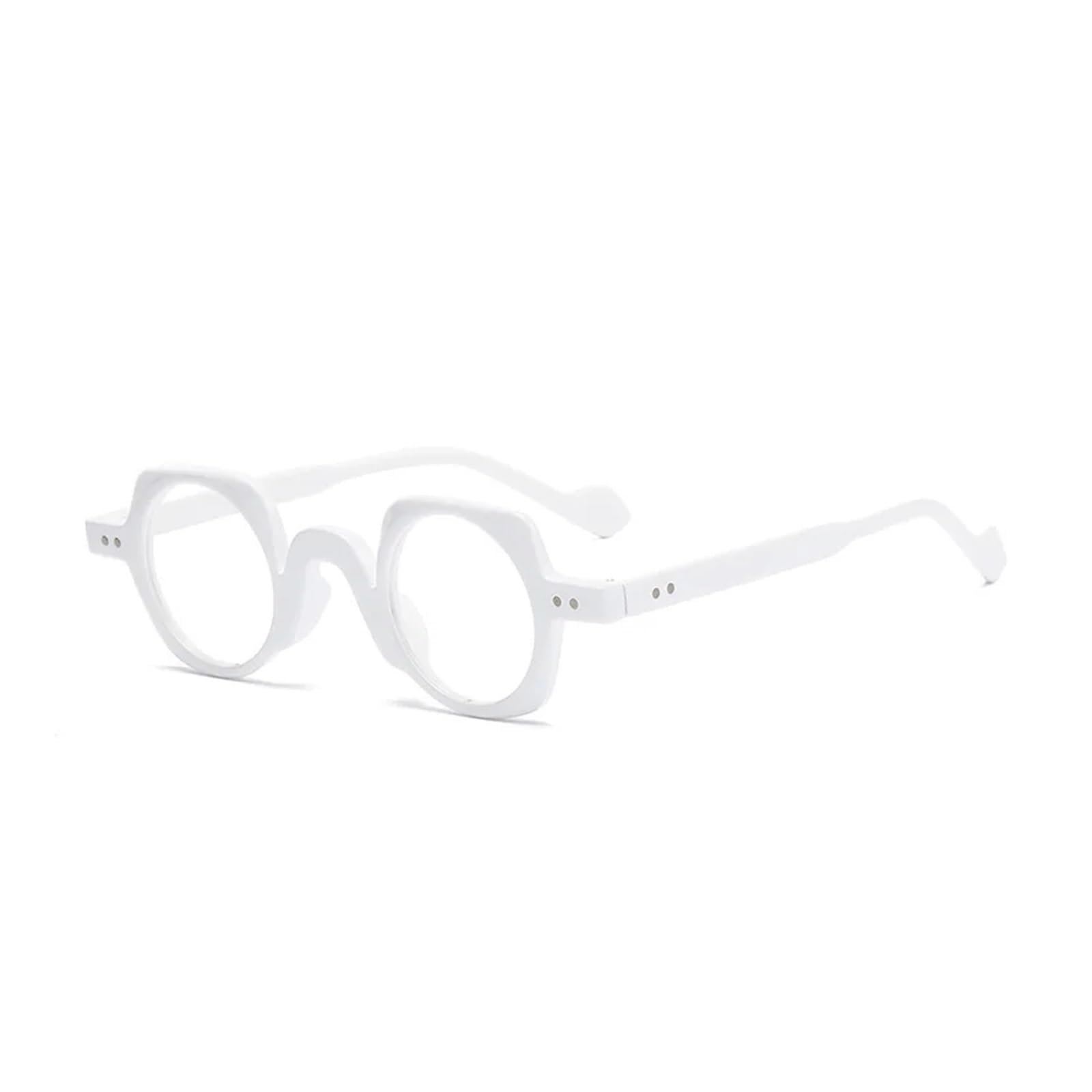 Montature for Occhiali Vintage Occhiali Rotondi Occhiali in Acetato for Computer Lenti Trasparenti Occhiali da Vista Senza prescrizione Occhiali da Lettura esagonali(Wit)