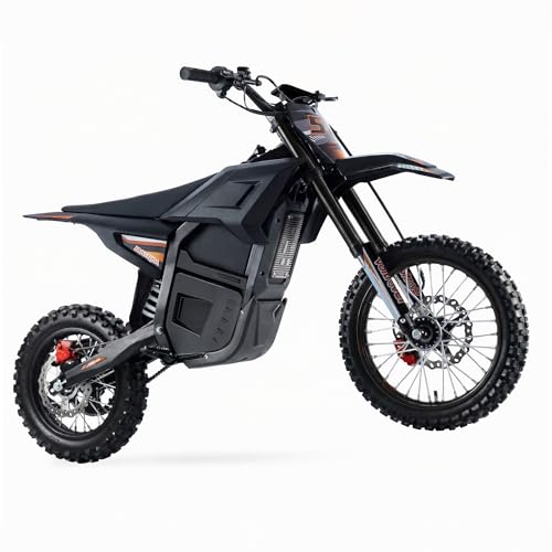 Voltrover Electric Dirt Bike for Teens, 2000W Powerful Motorcycle with 48V 20AH Lithium Battery, 14'/12' Fat Tire Off-Road and 3 Speed Modes EBike Fit Age 13+, Black