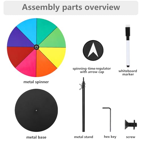 image for Airpark Prize Wheel Dry Erase 8 Inch Spinning Wheel for Prizes All Met