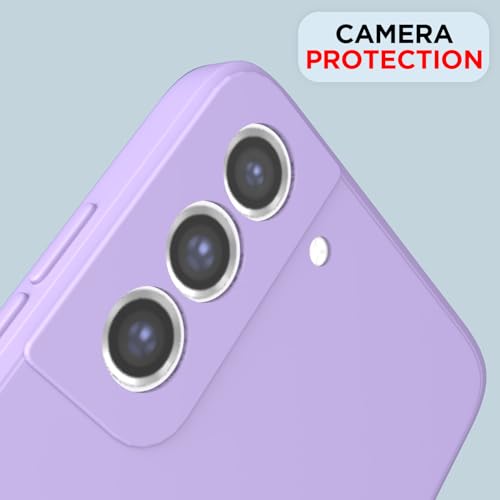Image of Outlouders Back Cover for Samsung Galaxy S21 FE 5G | Camera Protection | Durable Soft Matte Silicone Bumper Case (Purple)