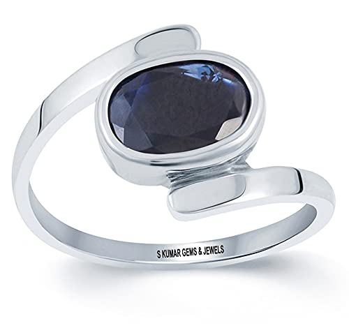 S KUMAR GEMS & JEWELS Certified Natural Blue Sapphire (Neelam) 11.25 Ratti or 10.25 Ct Gemstone with Free Authetication Certificate Hallmark Sterling Silver Ring for Unisex (B09JST37R7) Amazon Price History, Amazon Price Tracker