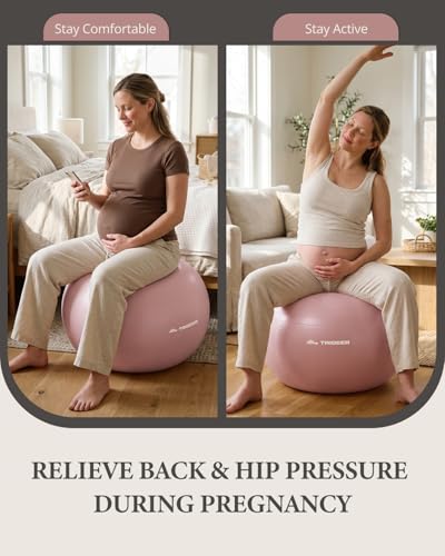 Image of Trideer Exercise Ball, Stability Yoga Ball for Physical Therapy, Active Sitting, Pregnancy & Birth Labor Prep, Core Strength, Balance Training, Posture Improvement and Daily Stretching, 55 /65 /75cm