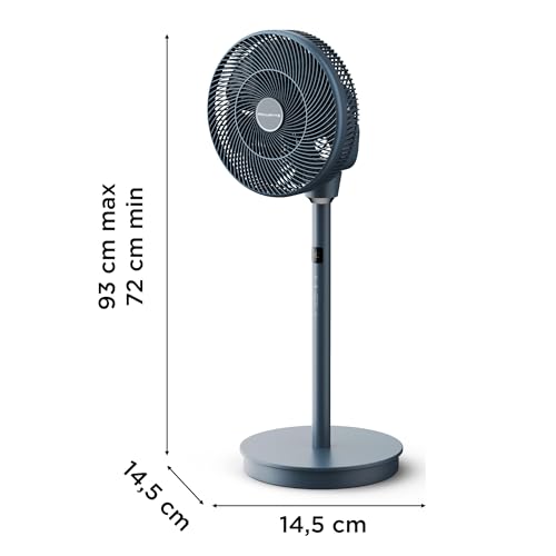 Rowenta Turbo Silence Compact 3D Multiflow, Ventilateur sur Pied, Silencieux 19 dB, Portée 25 m, Oscillation Multidirectionnelle, 18 Vitesses, Mode Nuit, Télécommande, QV5041F1