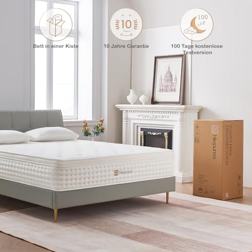 Hiepunos Matratze 140x200 cm 26cm Höhe 7-Zonen Federkernmatratze Orthopädische...