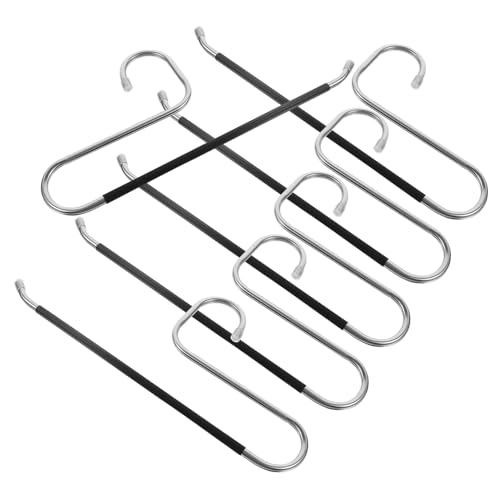 Ciieeo 6Pcs Pants Hangers Non Slip Open Ended Trouser Rack for Space Saving Wardrobe Organization for Jeans Ties Scarves and Slacks