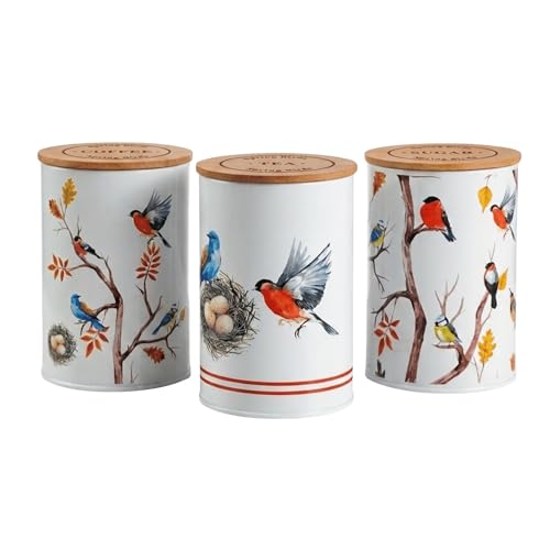 Image of Canister Tea, Coffee & Sugar Storage Kitchen Jars 3 Pec Set (MT-B-TCS)