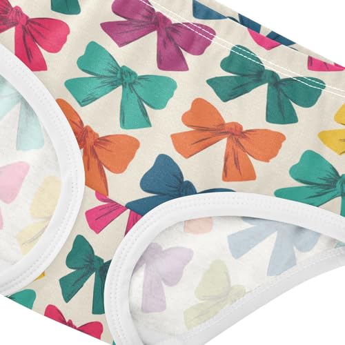 Wusikd Colorful Bows Girls' Underwear Cotton Girls Briefs Soft Toddler Underwear 2T4