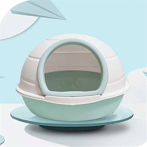 ZLXDP - Caja de arena para gatos totalmente cerrada súper grande a prueba de salpicaduras bandeja circular para gatos productos para mascotas