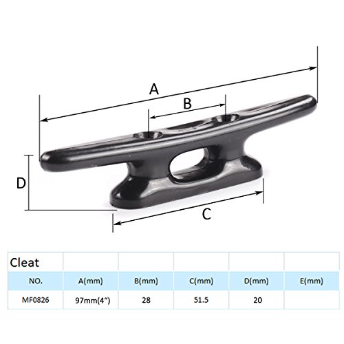 image for MIZUGIWA Nylon Boat Cleats,Dock Cleats Black 4 Inch Boat Ties,Kayak Ro