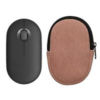 Kwmobile Custodia Per Mouse Wireless Logitech Pebble M350s/M350 – In Velluto A Coste E Neoprene, Chiusura A Cerniera, Nero, Misura 13x8 Cm - 3