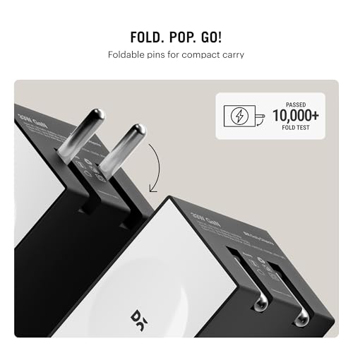 Image of DailyObjects POP 33W Wall Charger Adapter with Foldable Pins|USB-C Dual Port Power Output|Fast Charging|GaN5 Tech|Support iphone 12 13 14 15 16 pro Max, Android,ipad,samsung,oneplus|Lightweight- Black