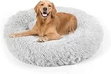 TOHDNC Cama para Gato Cama Perro, 60CM Redonda Felpa Relajante Camas de Gatos Perros con Antideslizante Lavable para Pequeños Medianos Perros y Gatos (Gris Claro)