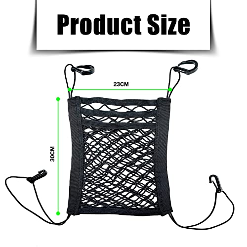 Image of Vrasly 3-Layer Car Mesh Organizer, Car Net Pocket, Car Organizer Storage Between Front Seats, Multifunctional Car Seat Organizer, Barrier of Backseat Pet Kids, Driver Storage Netting Pouch