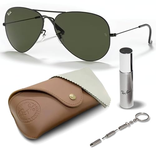 Ray-Ban RB3026 AVIATOR LARGE METAL II Pilot Shaped Sunglasses for Men & Women with Official RAYBAN Eyewear Kit