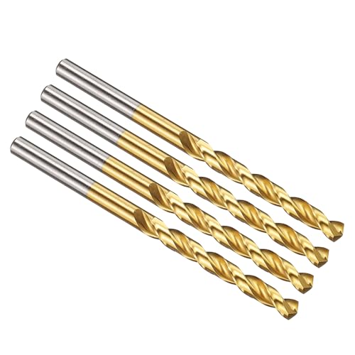 Image of PATIKIL 5.5mm Drill Bit, M42 8% Cobalt High-Speed Steel Jobber Straight Shank 135° Titanium Nitride (TiN) Coated for Hard Metal Stainless Steel - 4 Pack