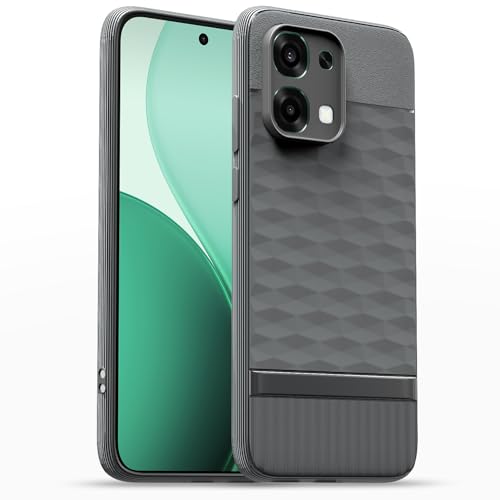 Image of Pikkme Back Cover for Oppo F31 5G / Oppo F33 5G Camera Protection 3D Hexa Cube Design Silicone Protective Bumper Case (Grey)