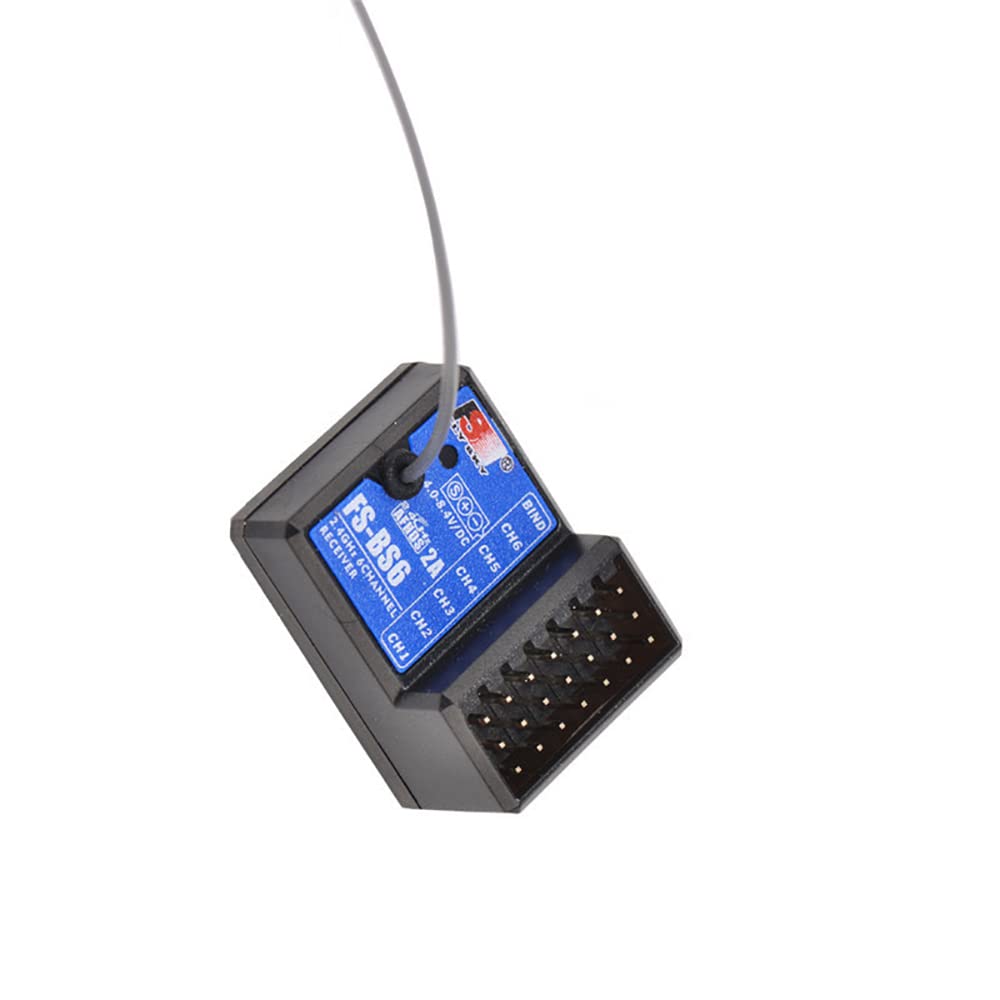 Receptores de espectro 6CH 2.4G FS-BS6 RC receptor con sistema de estabilización giroscopio para coche RC 1/10/remo/oruga