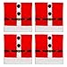 D-FantiX Santa Claus Suit Christmas Chair Covers with Belt Buckle Dining Room Chair Covers Holiday Christmas Decorations Red Set of 4