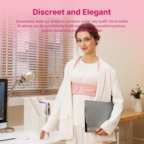 Fit Geno Posture Corrector for Women: Adjustable Lightweight Upper Back Brace for Neck Shoulder & Upper Back Pain Relief - Improve Posture Correct Hunchback Slouching Kyphosis Invisible Under Clothes (XS/S Under Bust 26"-37") - Thumbnail 7