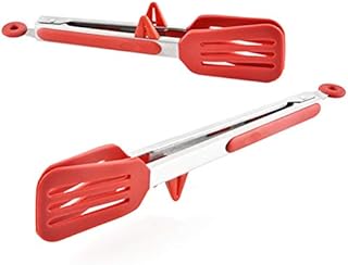 Croazhi Kitchen Tongs Portable Reusable Silicone Tip Small Serving Tongs Serving Tongs BBQ