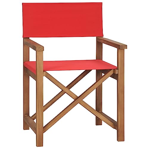 UTSRABFA Deckstühle Freizeitstühle Terrassen-Schwingstuhl Bar-Stühle Regiestuhl Massivholz Teak Rot Geeignet für Außenbereich, Küche, Esszimmer, Gästezimmer