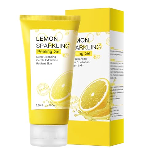 Lemon Exfoliating Gel,Lemon Peeling Gel,Vitamin C Face Scrub,Soft your Skin & Remove Dead Skin,Natural Face Scrub Exfoliator for Blackhead,Mild Face Exfoliator Scrub for Radiant Skin,Face & Body &Knee