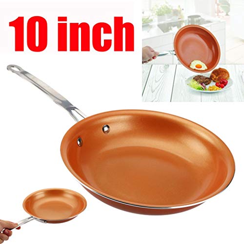 Nesee Copper Frying Pan Nonstick, 10 Inch Frying Pan with Ultra Nonstick Titanium