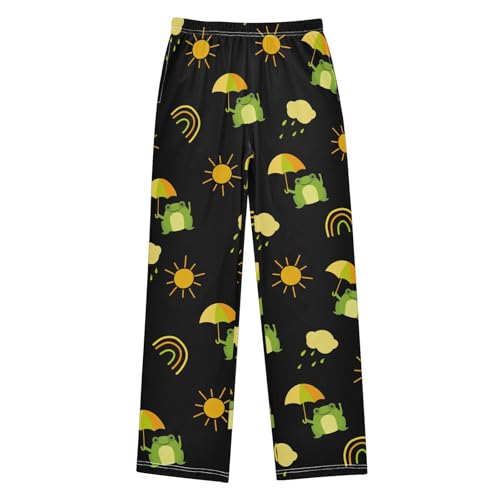 Boys' Pants Rainbow Green Frogs and Sun Long Bottoms Jogger Pants Elastic Waist Trousers with Pockets S-XL