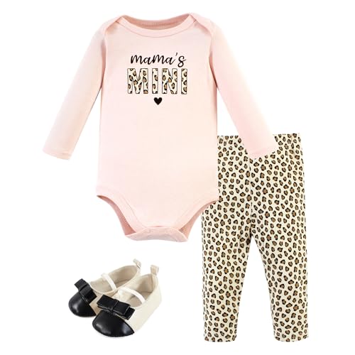 Image of Hudson Baby Unisex Baby Cotton Bodysuit, Pant and Shoe Set