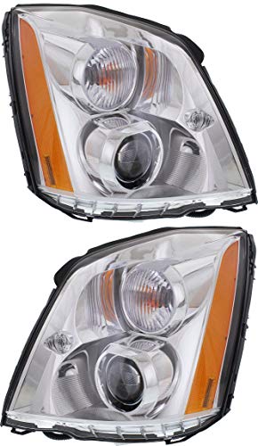 Evan-Fischer Headlight Set Compatible with 2006-2011 Cadillac DTS Left Driver and Right Passenger Side HID/Xenon With bulb(s)