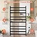 Towel Warmer Heated Towel Rack-Bar - Nopwer Bathroom Wall Mounted Electric Towel Drying Matte Black 10 Bar Plug-in