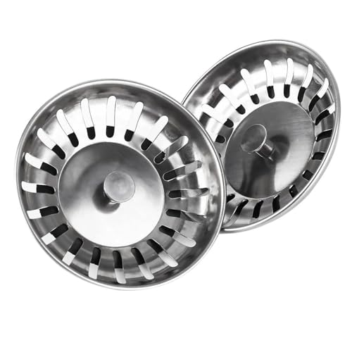Colador para fregadero de cocina de acero inoxidable 2 piezas miniatura 3