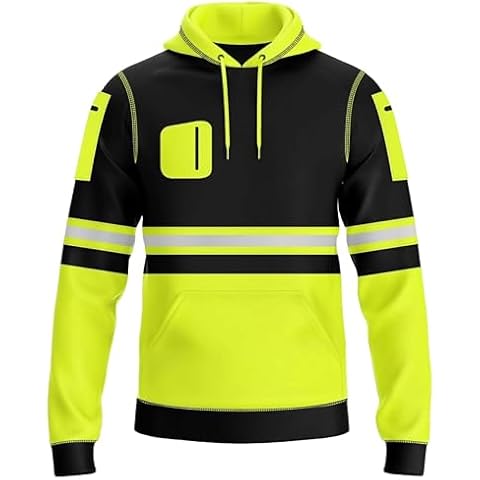 kraftd Hi Vis Pullover Hoodie with Reflective Tape Cover