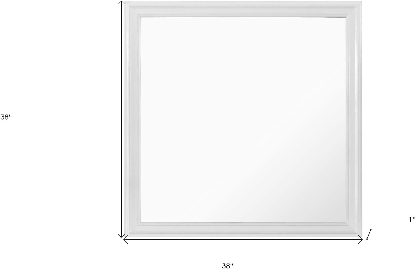 HomeRoots 38" White Square Wood Framed Accent Mirror