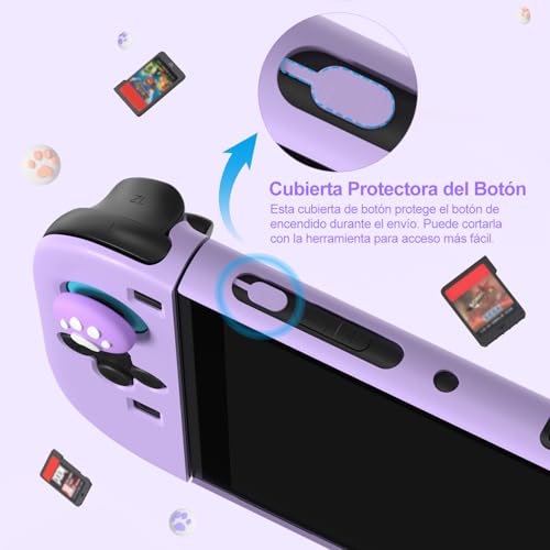 innoAura 14 en 1 Funda switch 2 para NS Switch 2 (2025), Switch 2 Case con funda de transporte, funda protectora, fundas para pulgares, protector de pantalla, colgante y pegatina, Morado - imagen 7