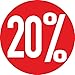 GreenIT Aufkleber 20cm rund Sticker Prozent Rabatt Sale Preis Aktion Ausverkauf Schaufensteraufkleber (20 Prozent)