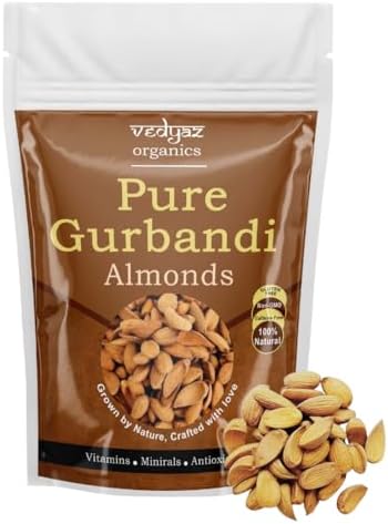 Vedyaz Organics 100% Pure Afghan Gurbandi Badam - 500 Gm - Fresh & Natural Almonds/Afgani Choti Giri | Dry Fruits & Nuts | Rich in Vitamin & Healthy Snacking Almond